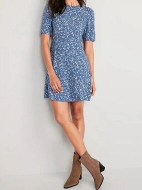 Old Navy Blue Floral Casual Dress Size XS